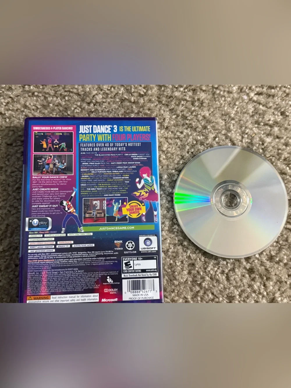 Xbox 360 Kinect Just Dance‎ 3 Complete Game